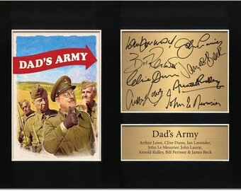 dads army cast a4 signed limited edition printed memorabilia photo poster framed