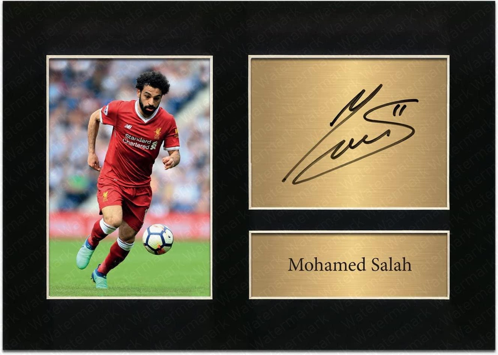 Mohamed Mo Salah Liverpool FC Signed Limited Edition Pre Printed Memorabilia Photo Reproduction