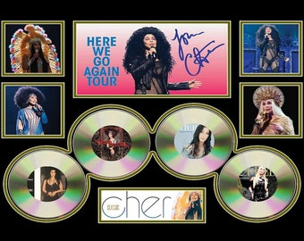cher here we go again 2018 a4 signed limited edition print poster framed  1118