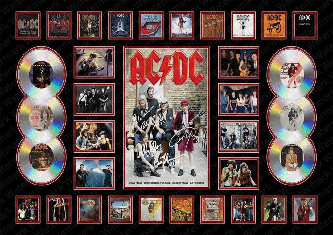 Brian Johnson Angus Young Acdc A4 Signed Limited Edition Print Framed ...
