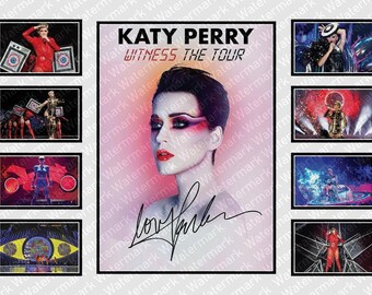 katy perry 2018 witness the tour a4 signed limited edition print framed  3086