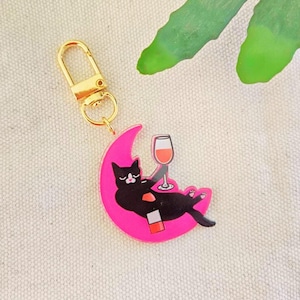 Cat keychain | Acrylic Cat Charm keychain | Cat Charm | Cat Lovers | Keychain | Funny Cat Charm