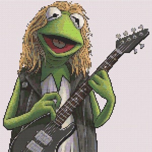 Heavy Metal Kermit - Cross Stitch Patterm