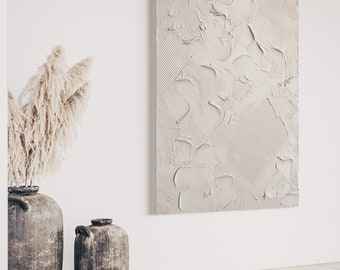 3D Textured Plaster Art Canvas - Boho Style Wall Decor