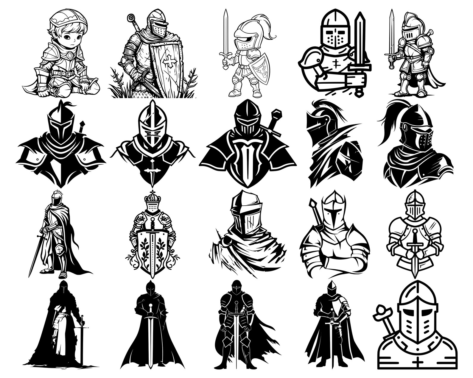 knight-svg-bundle-medieval-knights-clipart-png-files-for-download