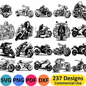 Download digitale di clipart per bici da corsa SVG per motociclette, arte stampabile per il design di t-shirt, modello di stencil per decalcomania tagliata, donna sulla moto