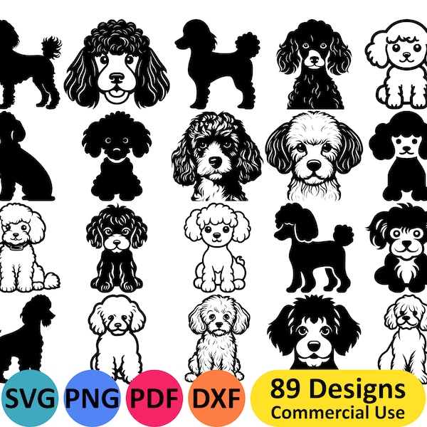 Poodle SVG Bundle - 89 different dog svg designs of poodles