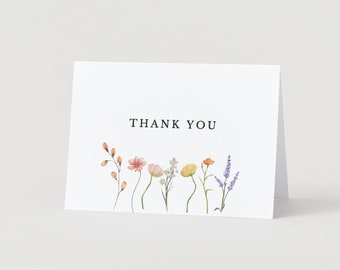 Wildflower Thank You Card - Instant Download - Etsy