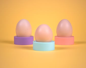 Supporto per uova rotondo minimalista – Supporto stampato in 3D per Pasqua e uso quotidiano – Design moderno, colorato e personalizzabile