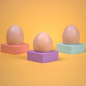 Minimalist Square Egg Stand – 3D Printed Easter Egg Holder, Modern Display Stand, Biodegradable Plastic, Pastel Decor, Table Decoration