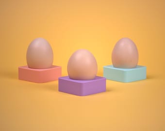 Portauovo quadrato minimalista – Portauovo di Pasqua stampato in 3D, moderno espositore, plastica biodegradabile, decorazioni pastello, decorazione da tavolo