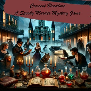 Crescent Bloodlust – A Vampires, Witches and Werewolves Murder Mystery Game, Printable Adults Party Games, Unsolved Mysteries, Virtual Games