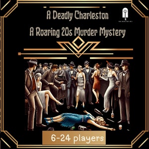 Murder Mystery Game A Deadly Charleston on New Year&#39;s Eve, Detective Game for Adults, Digital 1920’s Murder Mystery Game 6-24 Players