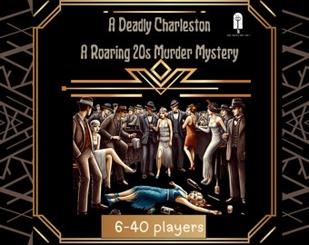 Murder Mystery Game Un Charleston mortal en la víspera de Año Nuevo, juego de detectives para adultos, juego digital de misterio de asesinato de los años 20 6 - 40 jugadores