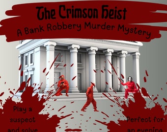 Money Heist Murder Mystery Game "A Crimson Heist", Detective Party Game, Digital Bank Robbery Murder Mystery Game PDF, 4-12 Players