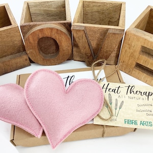 Heart Shaped Wool Hand Warmers: Lavender Scented Wheat Bags