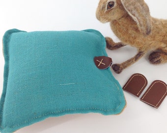Large Hessian Needle Felting Mat Pre-Filled 12 Inch Square Blue Wool Crafting Surface