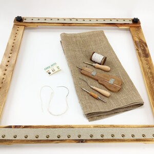 Large Punch Needle Frame Kit. 71cm Adjustable Traditional Rug Hooking Rag Rug Frame. Choice of Hook, Speed Tool, Punch Needle or Latch Hook