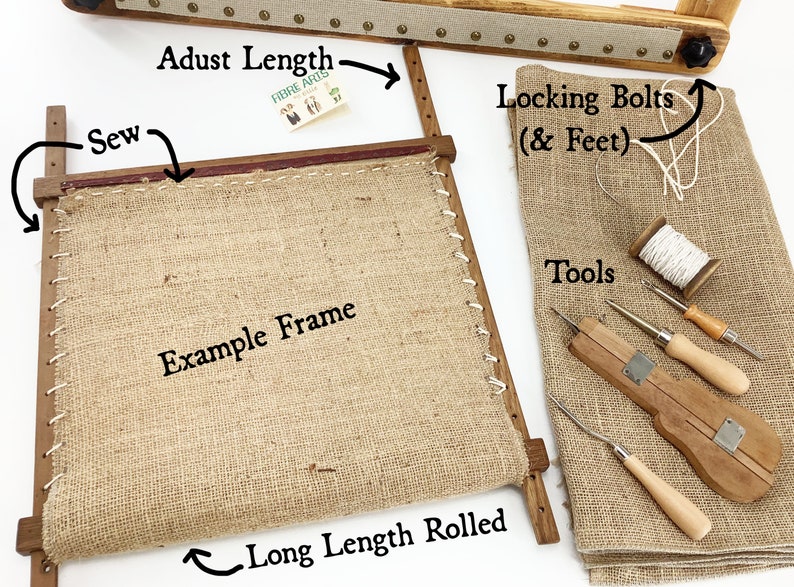 Rug Hooking and Punch Needle Frame. Traditional Adjustable Rag Rug