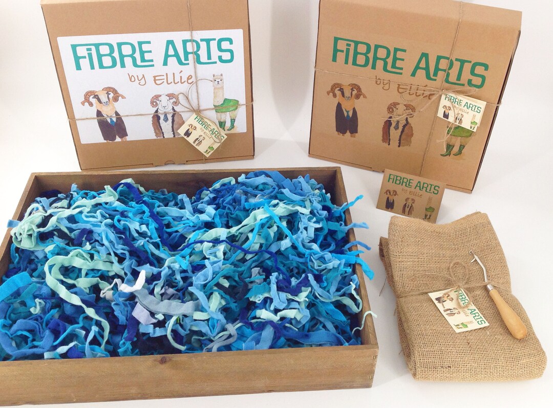 Rag Rug Making Kit in Stunning Blue Shades. 250g Felt Soft Etsy