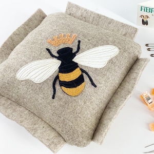 Queen Bee Pin Cushion: Hand-Stitched Wool Needle Organizer