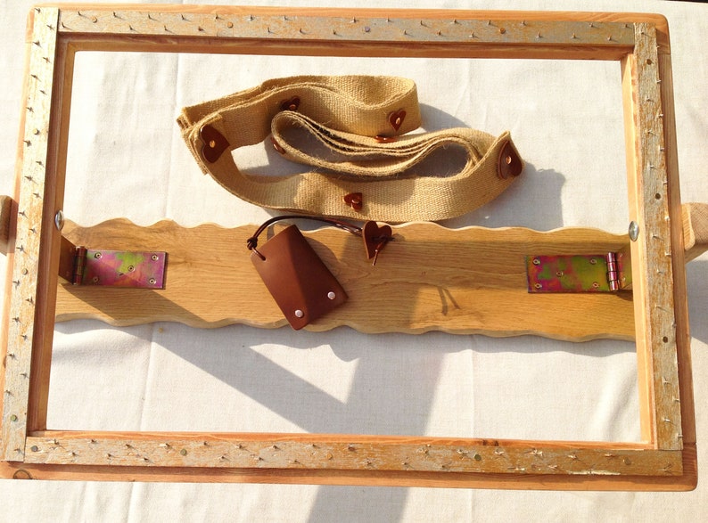 Oak Rug Hooking Needle Punch Frame and Hook. Rag Rug Frame in Recycle