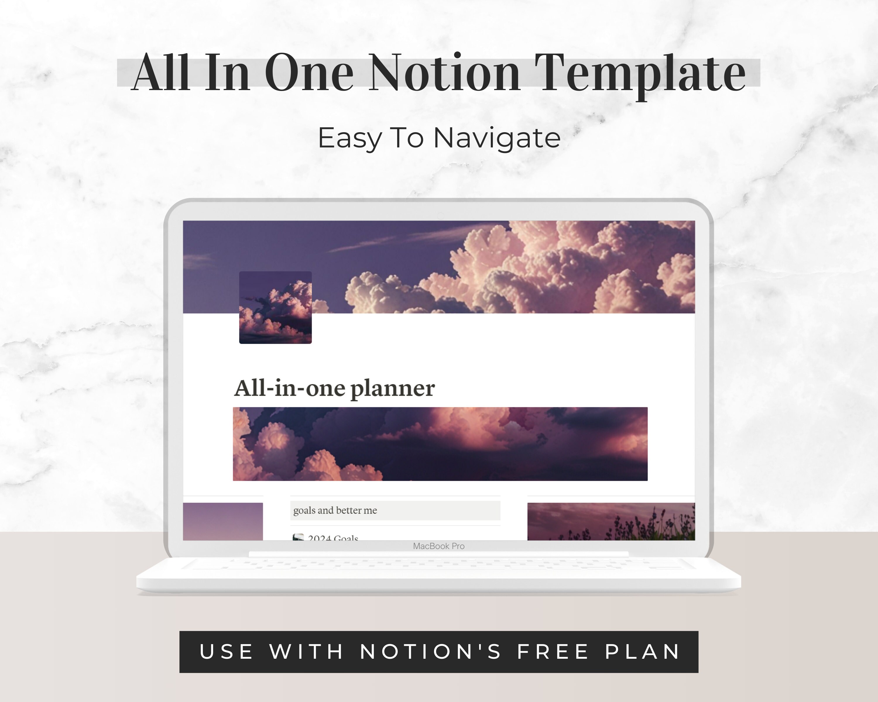 Notion Template ALL IN ONE Life Notion Planner Dashboard Aesthetic ...