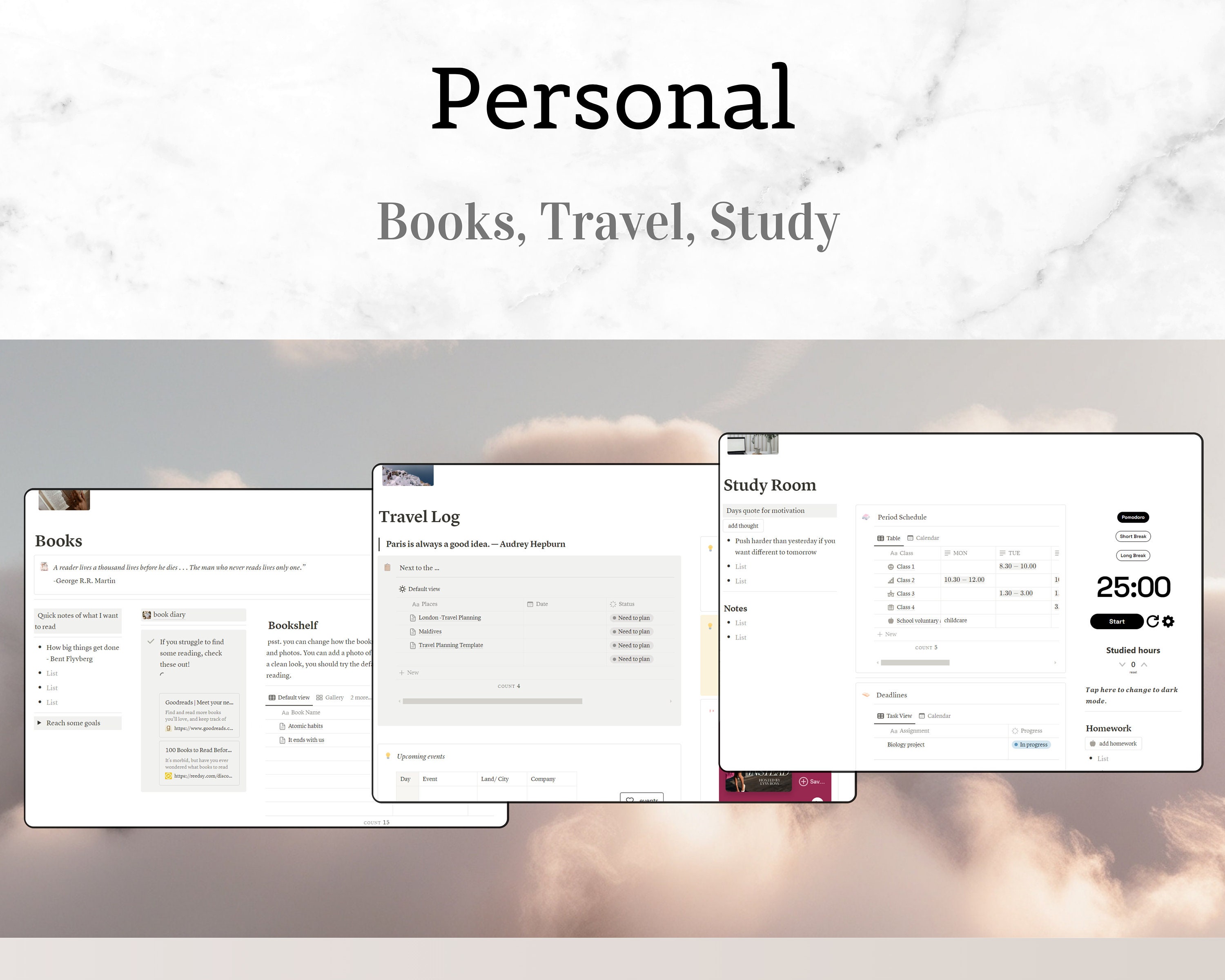 Notion Template ALL IN ONE Life Notion Planner Dashboard Aesthetic ...