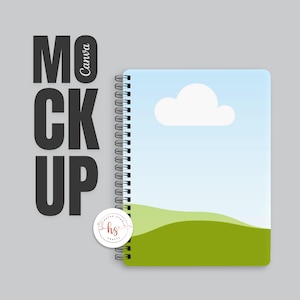 Canva Spiral Notebook Mockup, Spiral Notebook Template, Notebook Mockup Canva