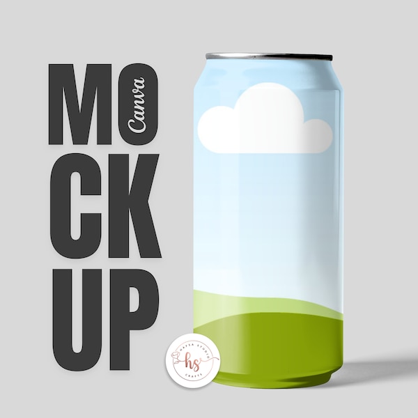 Customizable Drink Can Canva Mockup Sublimation for Your Unique Soda Can and Beer Label Designs Canva Frame