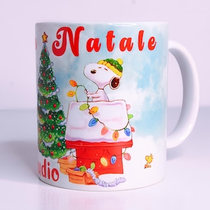 Tazza di Natale Personalizzata con Snoopy e Albero - Buon Natale