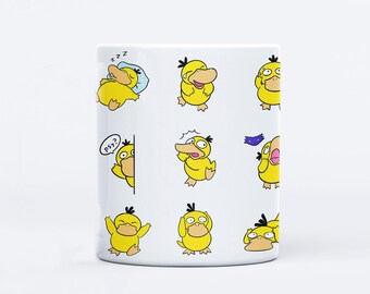 Psyduck Pokemon Ceramic Mug | Cute Psyduck Coffee Mug | Kawaii Anime Mug | Pokemon Gift | Funny Pokemon Cup | Handmade Mug