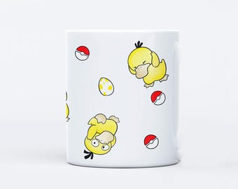 Psyduck Pokemon Ceramic Mug | Cute Pokemon Coffee Mug | Pokeball Mug | Kawaii Anime Mug | Pokemon Egg Cup | Pokemon Gift