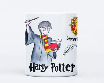 Harry Potter Ceramic Mug | Wizard Coffee Mug | Gryffindor, Golden Snitch & Platform  | Magical Gift | Fantasy Mug