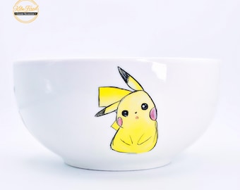 Pokémon Pikachu Ceramic Bowl | Ramen Cereal Breakfast Bowl | Kiln Fired Ceramic Decoration | Pokémon Gift