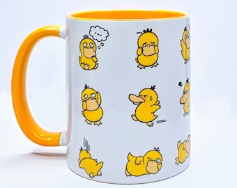 Psyduck Mug Kawaii – Funny Psyduck Pokemon Coffee Cup – Cute Anime Mug – Pokemon Fan Gift – Nerd Coffee Mug