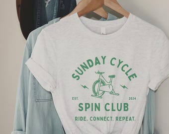 Koszulka Sunday Cycle Spin Club | Koszulka instruktora Spinningu, niestandardowy rok założenia