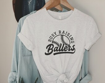Busy Raising Ballers Tee, Mom of Baseball Player Gift, Baseball Mom Gift, Sporty Mom Gift, Sport Mom Tee, Baseball Fan Tee, Baseball Lover