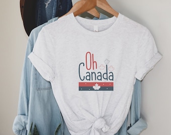 Oh Canada Retro Graphic Tee, Canada Day Tee, Celebration Tee, Unisex Canada Tee, Holiday Gift, Canadian Love Tee, Maple Leaf for Canadians