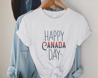 Happy Canada Day Retro Graphic Tee, Canada Day Tee, Celebration Tee, Unisex Canada Tee Gift, Canadian Love Tee, Maple Leaf for Canadians