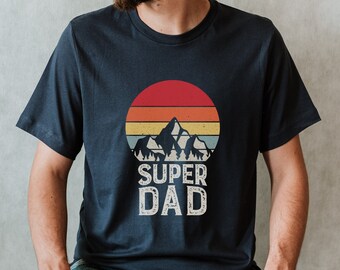 Super Dad Retro Tee, New Dad Tee, Retro Sunset Husband Gift, Father's Day Gift, New Father Appreciation, Hiking Dad Tee, Best Dad Gift Ideas