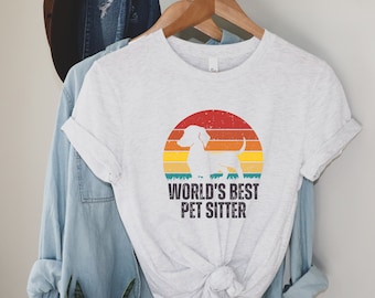 World's Best Pet Sitter Tee, Retro Pet Sitter Tee, Pet Sitter Appreciation Gift, Funny Pet Sitter Gift, Animal Lover Shirts, Dog Sitting Tee