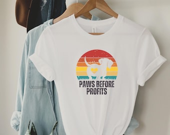 Paws Before Profits Tee, Retro Pet Sitter, Pet Sitter Appreciation Gift, Funny Pet Sitter Gift, Animal Lover Shirts, Dog Sitting