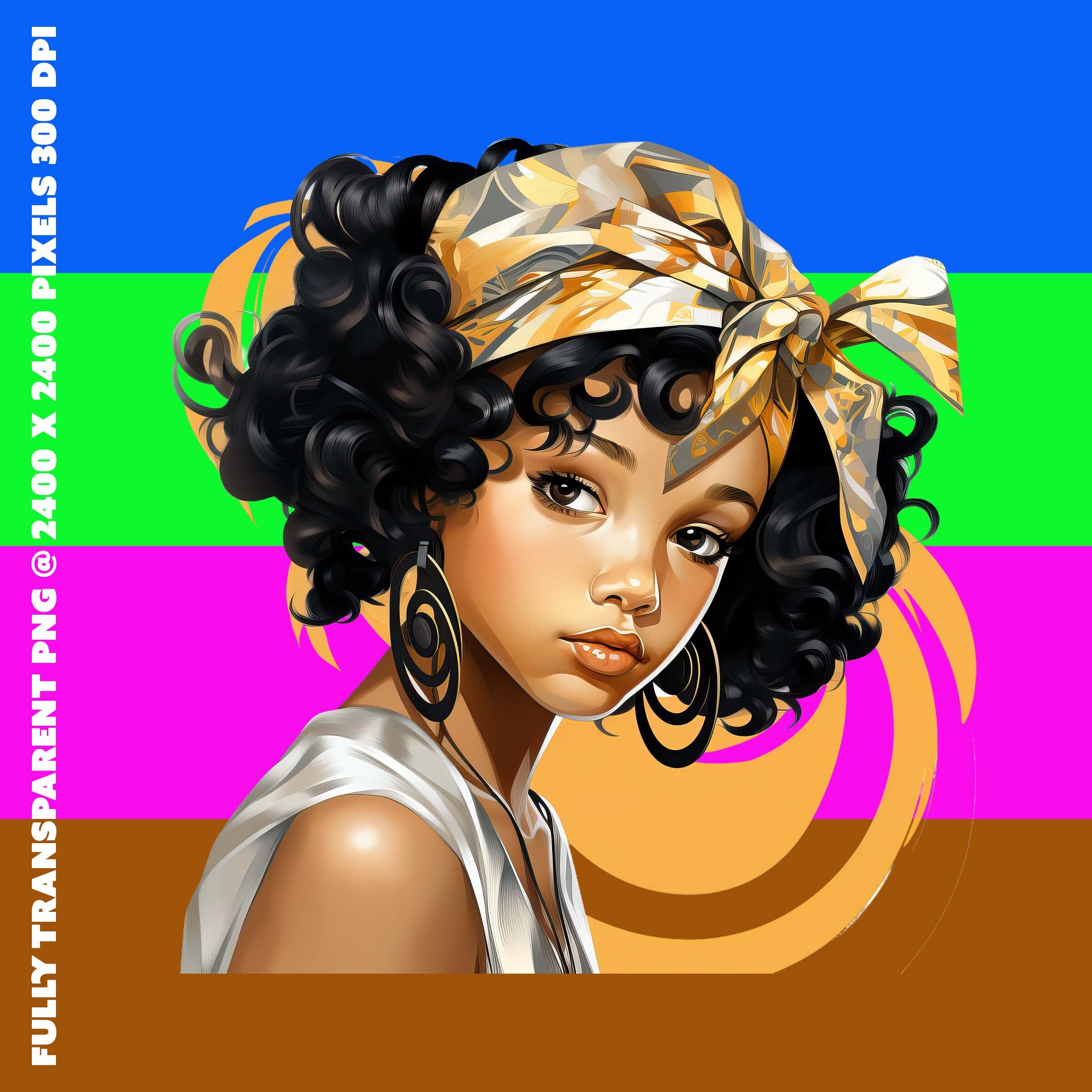 African American Art Deco Children Clipart. Beautiful Black Children