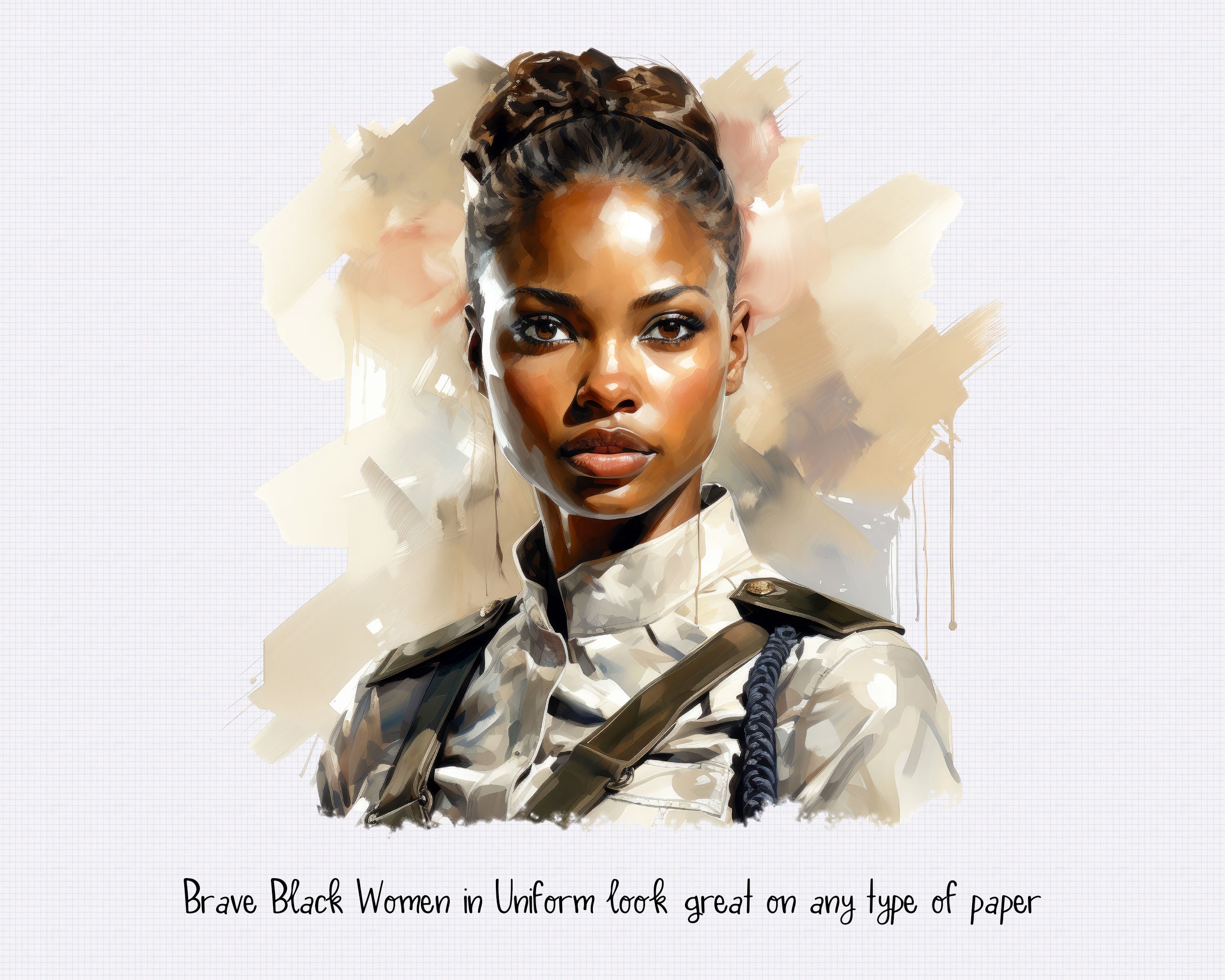 Watercolor African American Military Women Clipart Set - Etsy