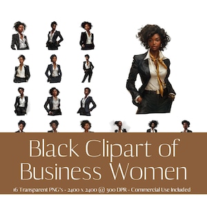 Clipart of Black Business Women.  African American Clipart.  Black Clipart.  Digital Download.  Black Women Clipart.  Commercial Use.