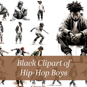 African American Clipart - Hip-Hop Boys Clipart Set - Digital Download for African American Crafters