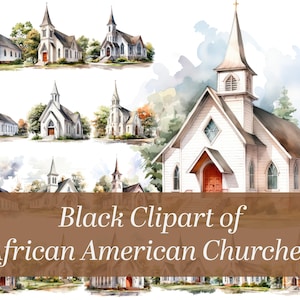 Watercolor African American Church Clipart: Devotional PNG (Digital Download)