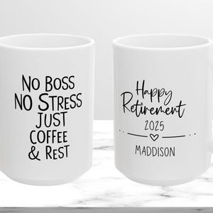 Personalized Retirement Coffee Mug Happy Retirement Cup Retirement Gift Mug Retired Coworker Coffee Cup