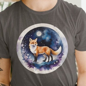Chemise goblincore, t-shirt fantaisiste renard sorcier, chemise renard vintage, sweatshirt renard witchy cottagecore,